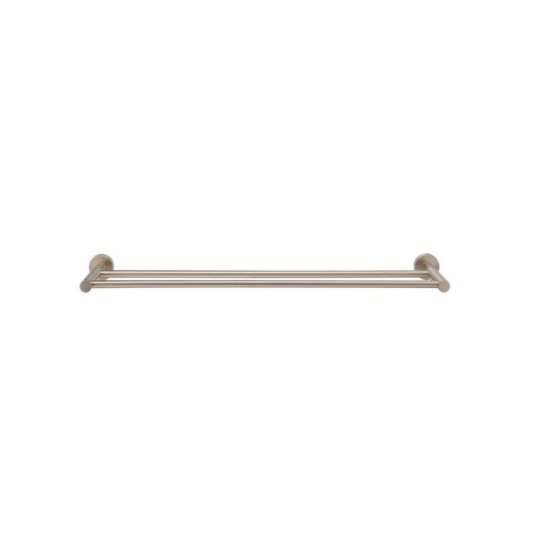 Round Double Towel Rail 600mm - Champagne