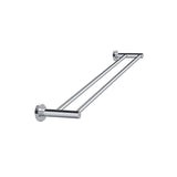 Round Double Towel Rail 600mm - side profile view, bathroom accessory