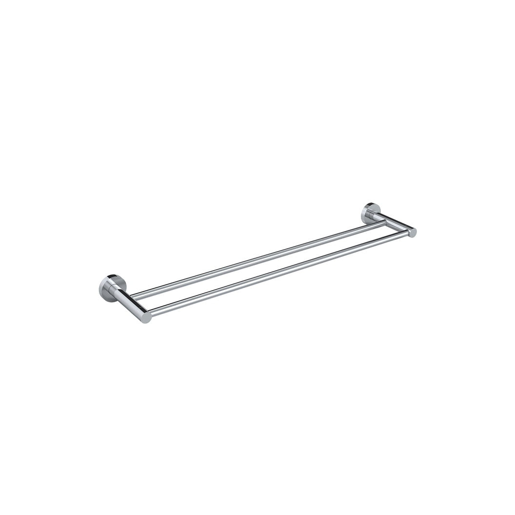 Round Double Towel Rail 600mm - Polished Chrome