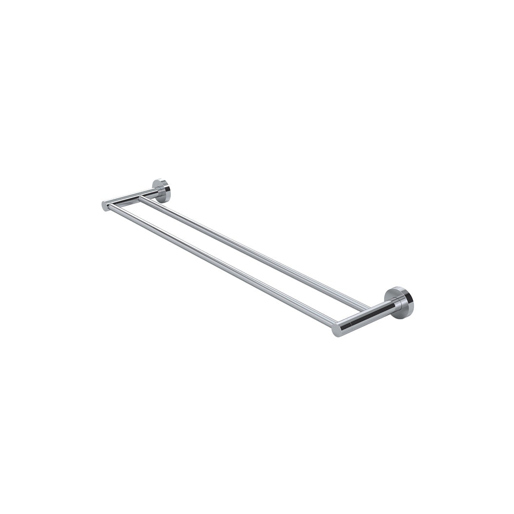 Round Double Towel Rail 600mm - Polished Chrome