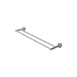 Round Double Towel Rail 600mm - Polished Chrome