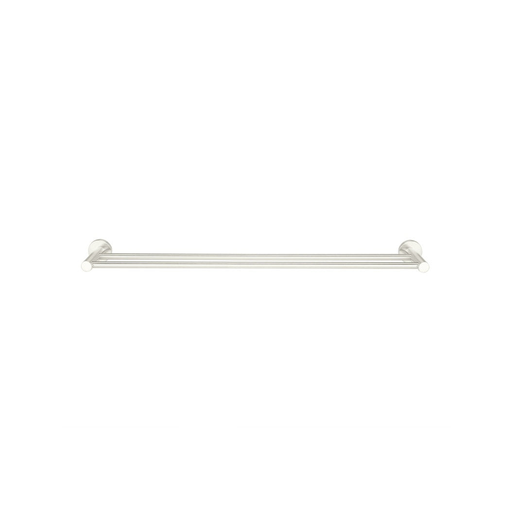 Round Double Towel Rail 600mm - Brushed Nickel