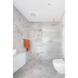 Round Double Towel Rail 600mm in Brushed Nickel - close-up detail view