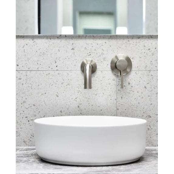Round Double Towel Rail 600mm - Brushed Nickel