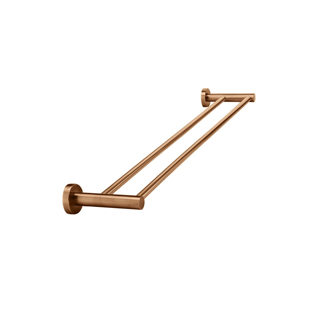 Round Double Towel Rail 600mm - Lustre Bronze