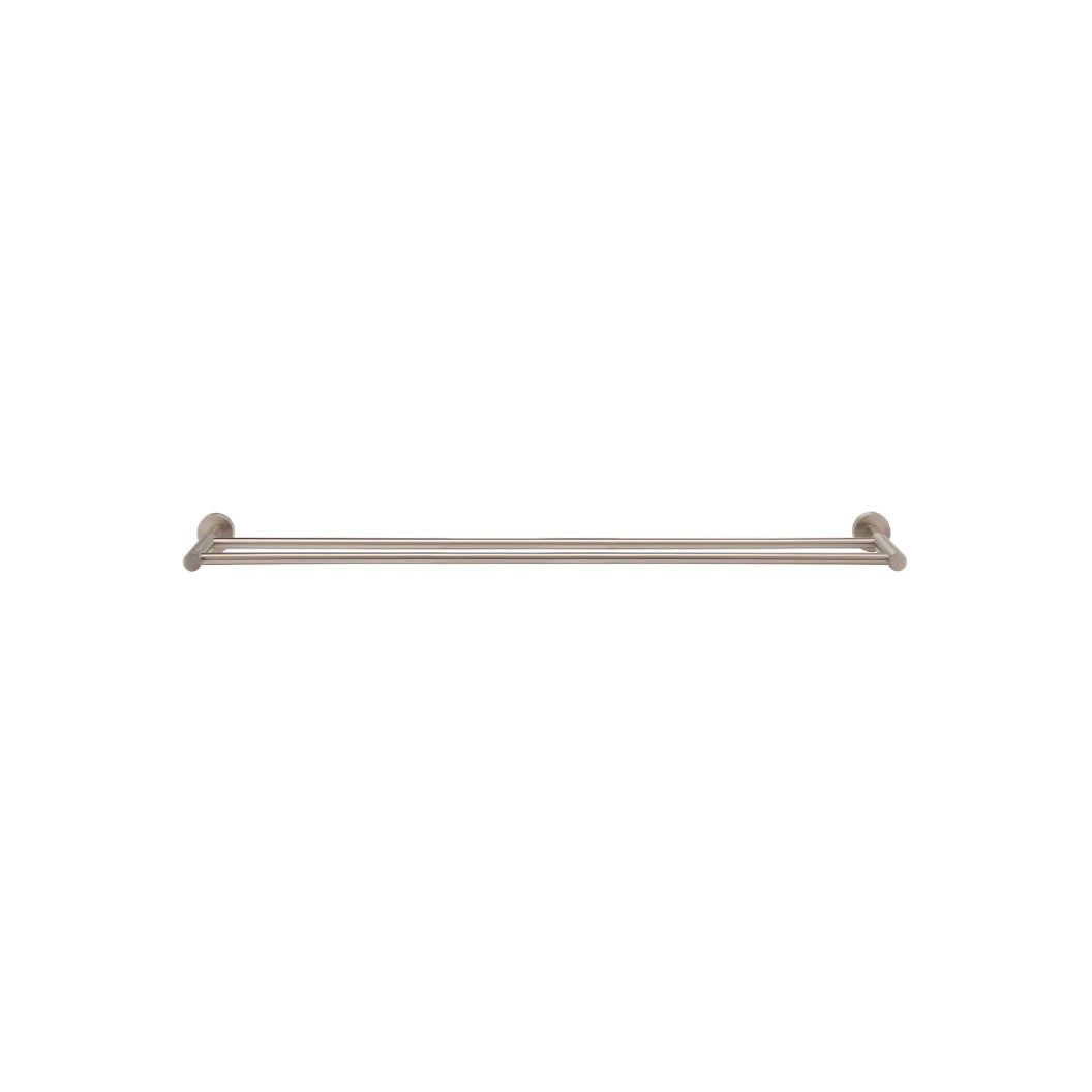 Round Double Towel Rail 900mm in Polished Chrome - angled product view