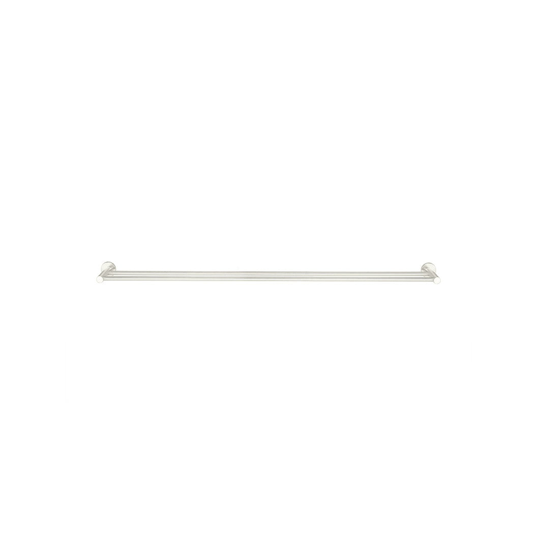 Round Double Towel Rail 900mm - Brushed Nickel