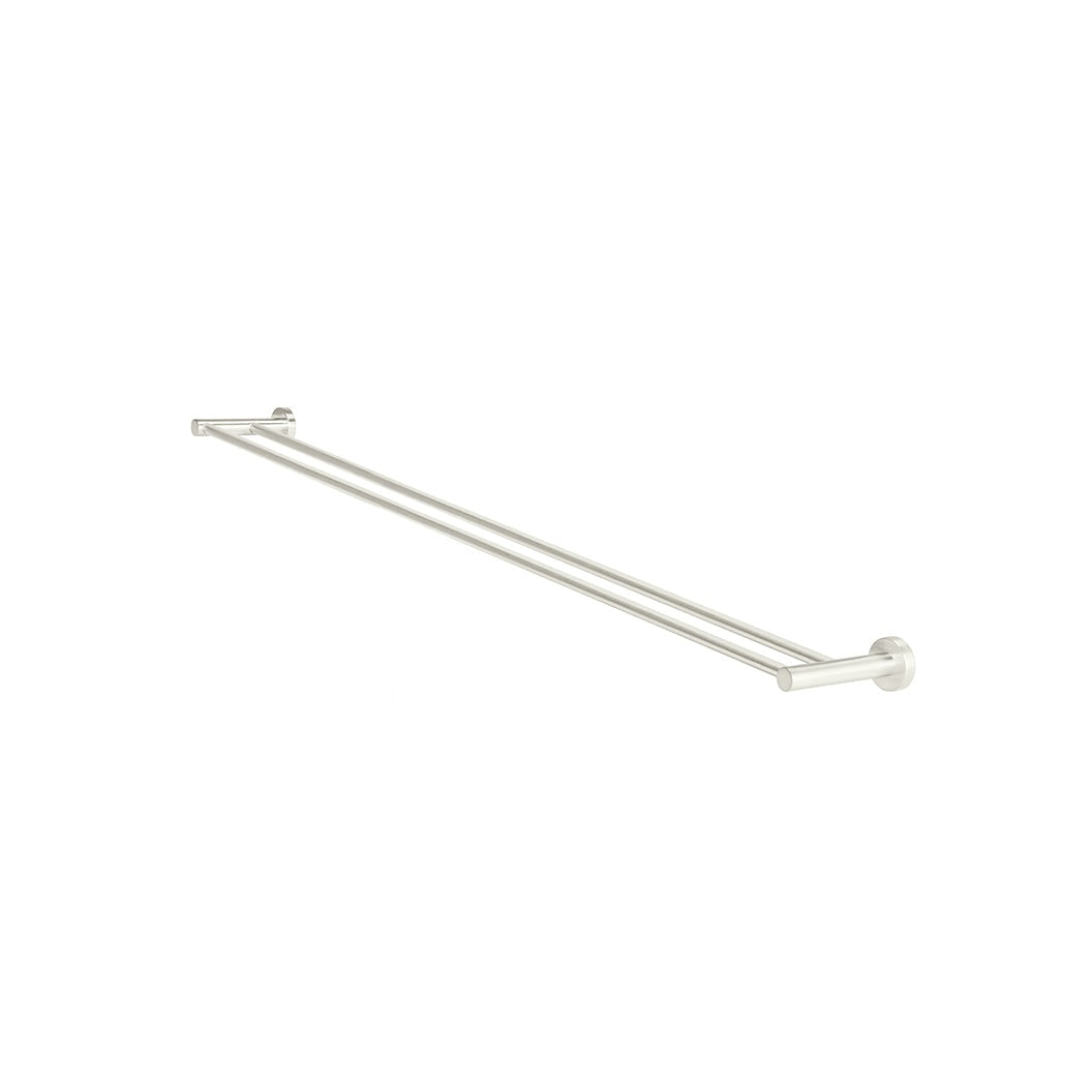 Round Double Towel Rail 900mm - Brushed Nickel
