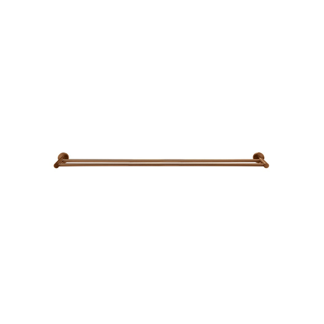 Round Double Towel Rail 900mm - Lustre Bronze