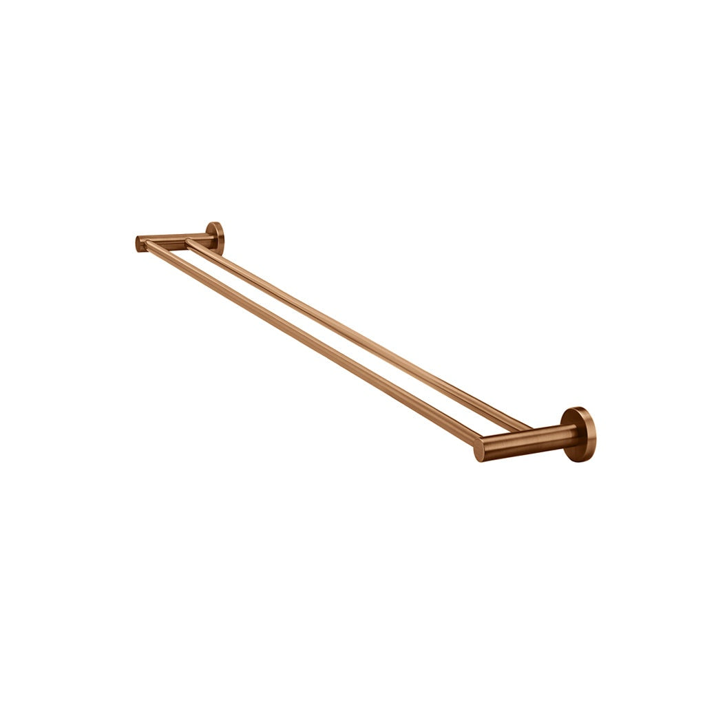 Round Double Towel Rail 900mm - Lustre Bronze