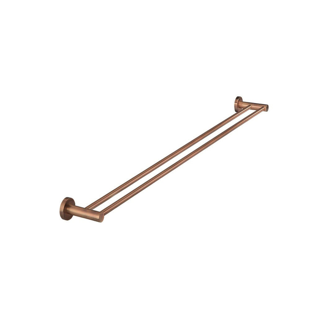 Round Double Towel Rail 900mm - Lustre Bronze
