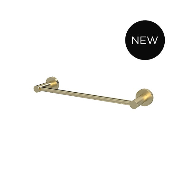 Round Single Towel Rail 300mm - finish and profile close-up