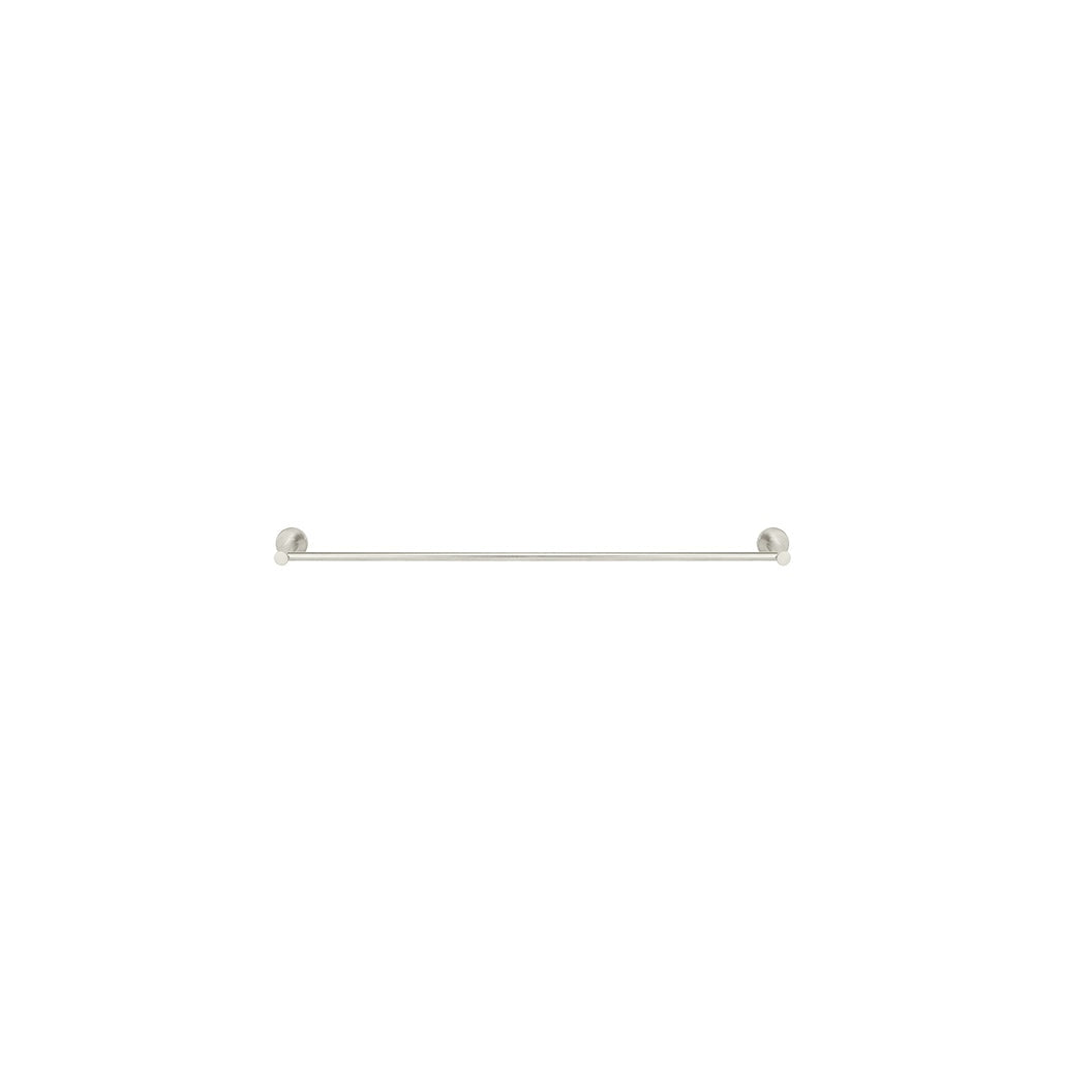 Round Single Towel Rail 600mm - Brushed Nickel