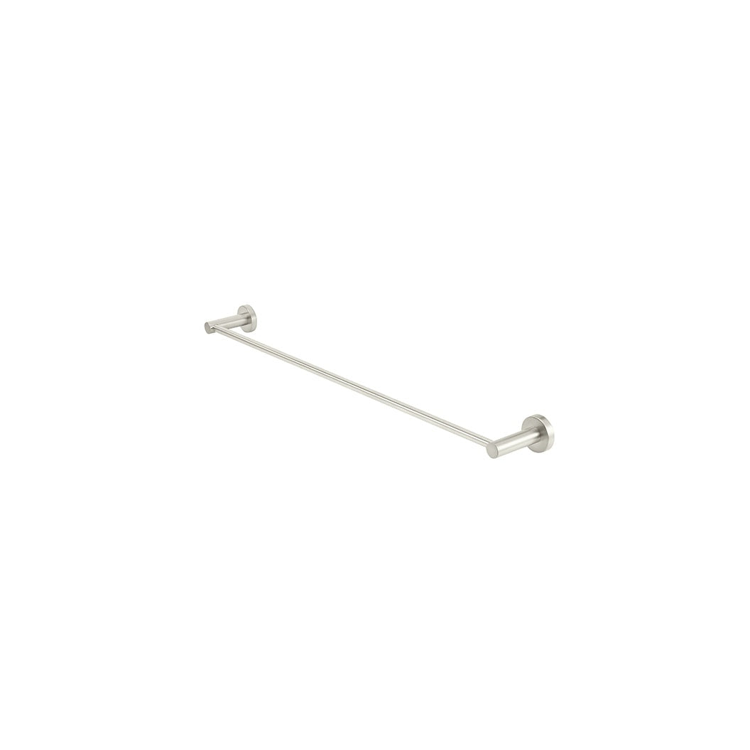 Round Single Towel Rail 600mm - Brushed Nickel