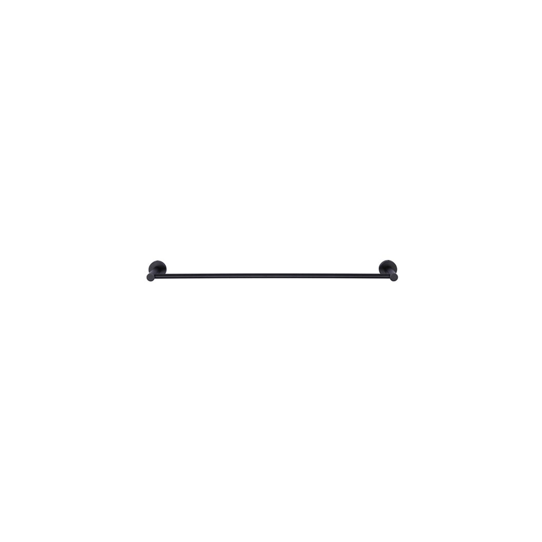 Round Single Towel Rail 600mm - Matte Black