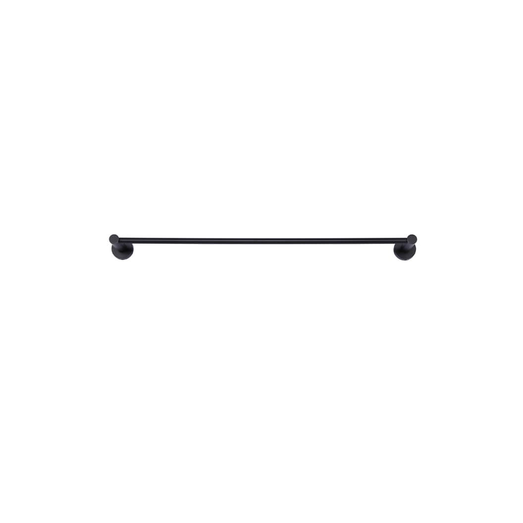 Round Single Towel Rail 600mm - Matte Black