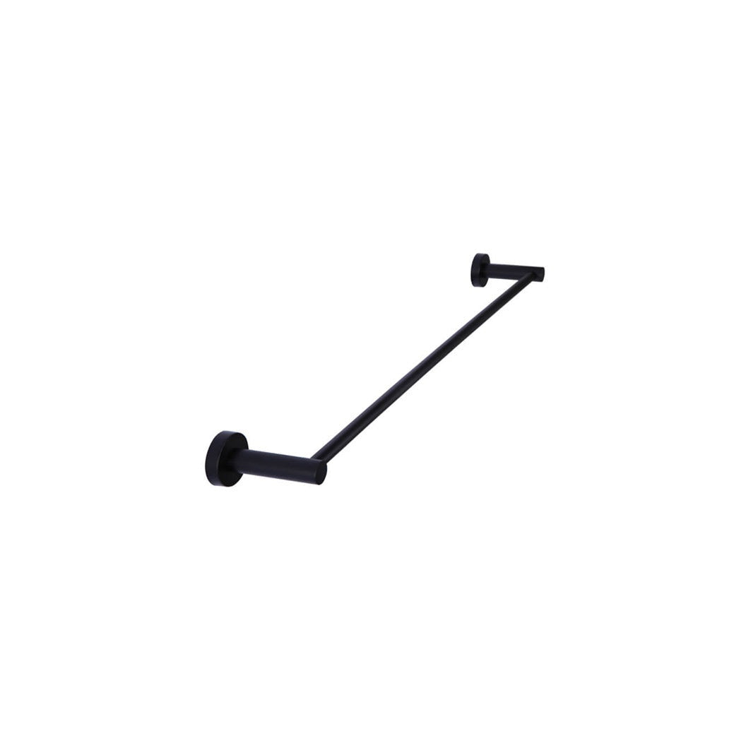 Round Single Towel Rail 600mm - Matte Black