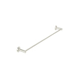 Round Single Towel Rail 900mm in Brushed Nickel - angled product view