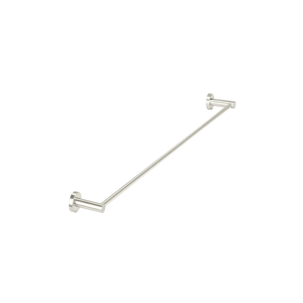 Round Single Towel Rail 900mm in Brushed Nickel - finish and profile close-up