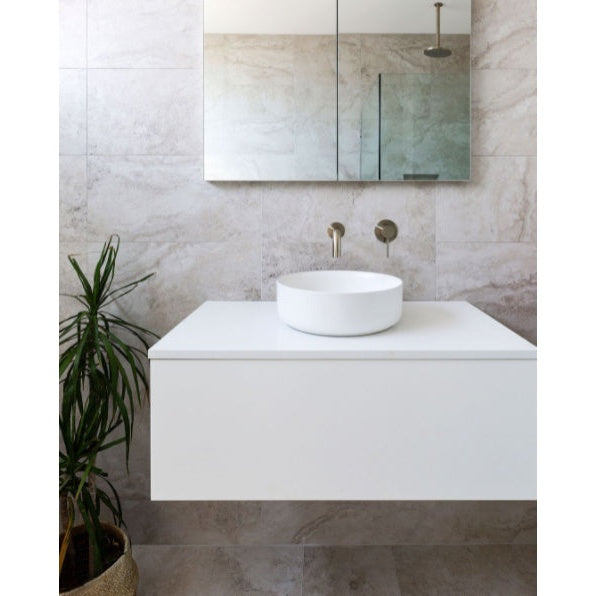 Round Single Towel Rail 900mm - Brushed Nickel