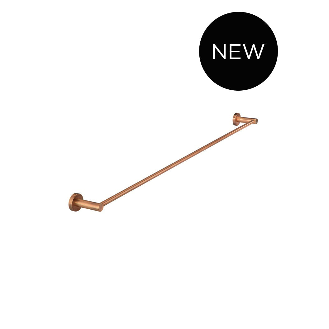 Round Single Towel Rail 900mm in Tiger Bronze - close-up detail view