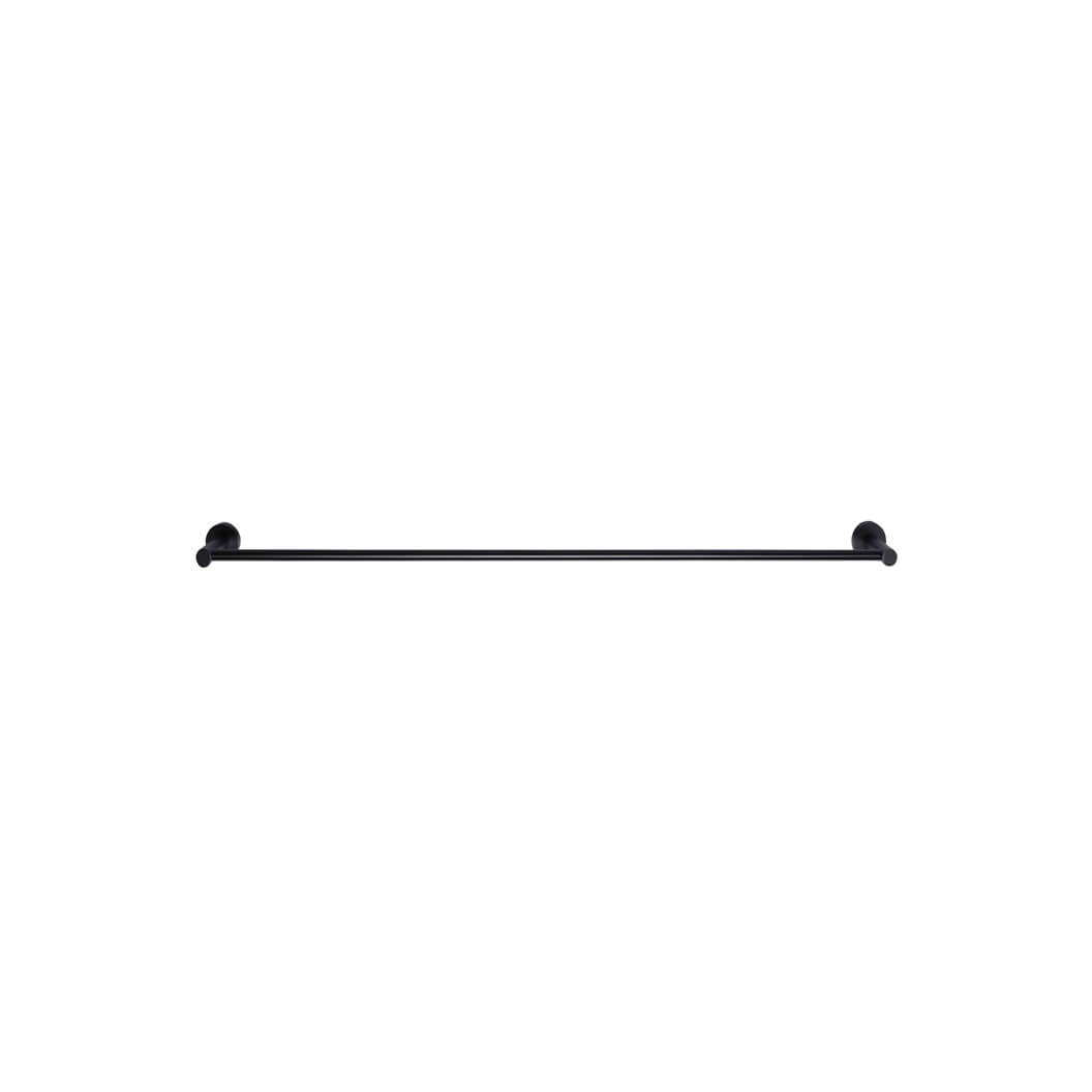 Round Single Towel Rail 900mm - Matte Black