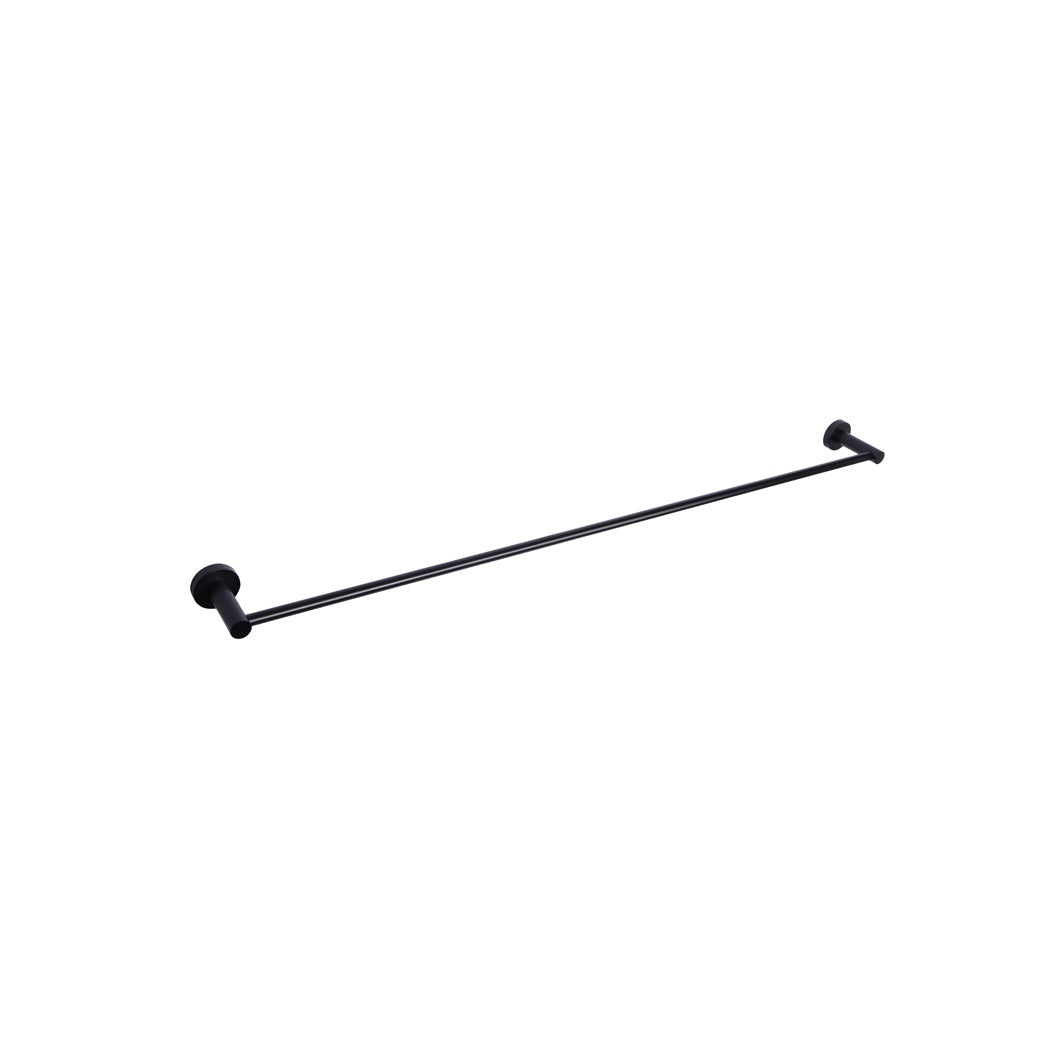 Round Single Towel Rail 900mm - Matte Black