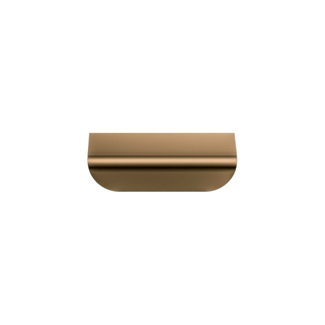 Oppen Edge-Pull 75mm Cabinet Handle in Tiger Bronze - front view