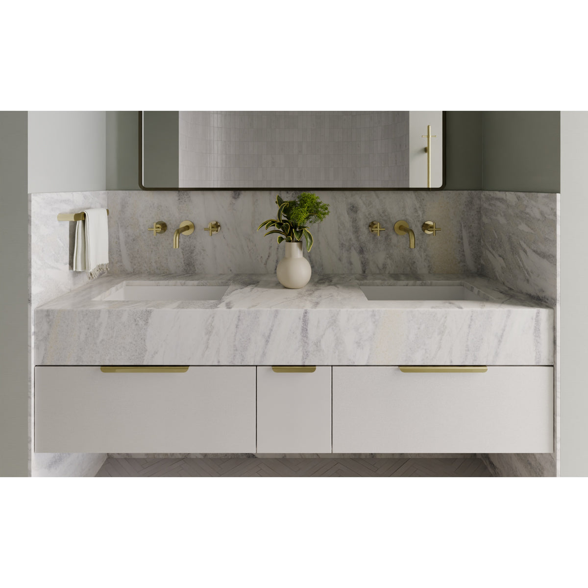 Oppen Edge-Pull 150mm Cabinet Handle - front view, bathroom accessory (9 of 25)