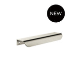 Oppen Edge-Pull 150mm Cabinet Handle in Brushed Nickel - close-up detail view