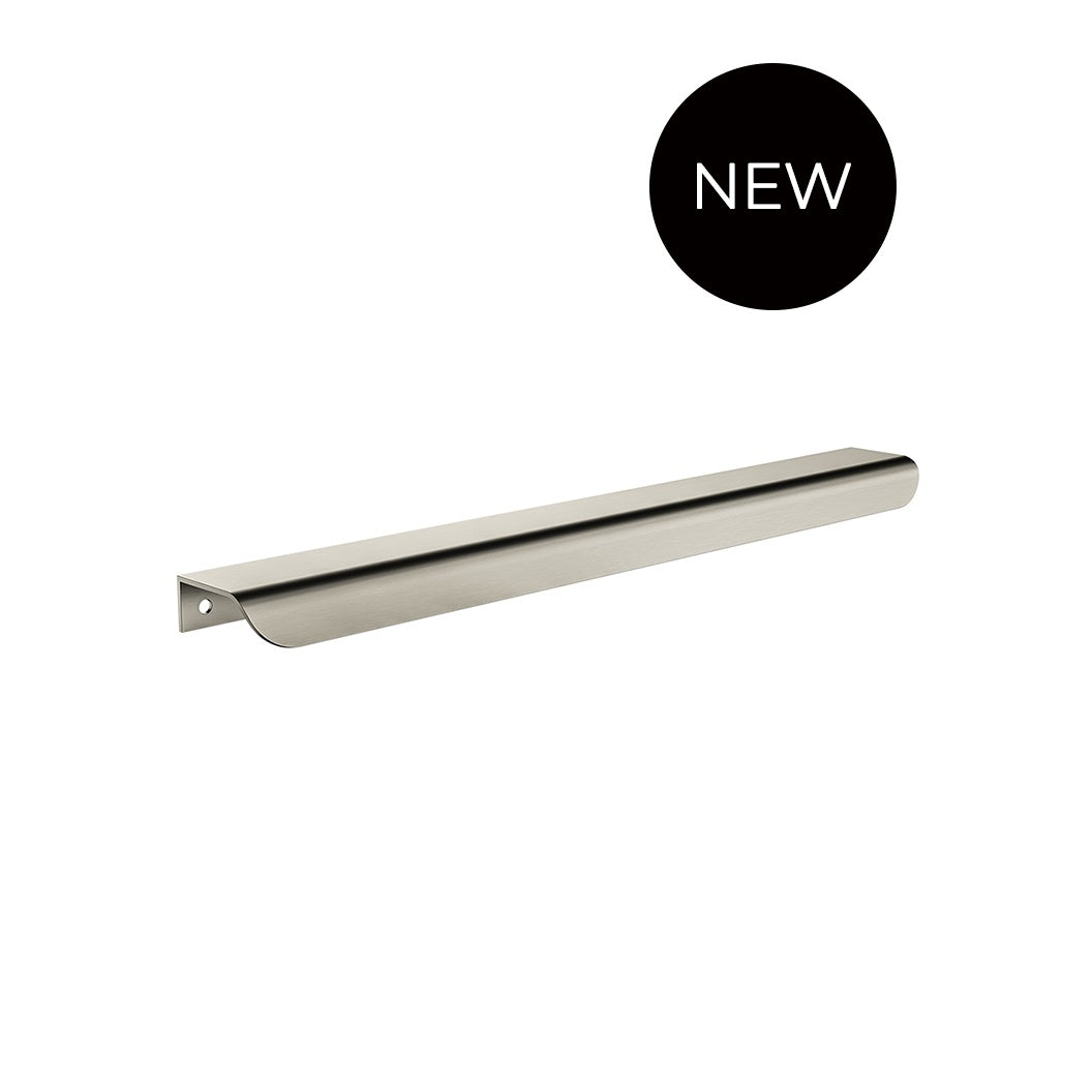 Oppen Edge-Pull 300mm Cabinet Handle in Brushed Nickel - close-up detail view