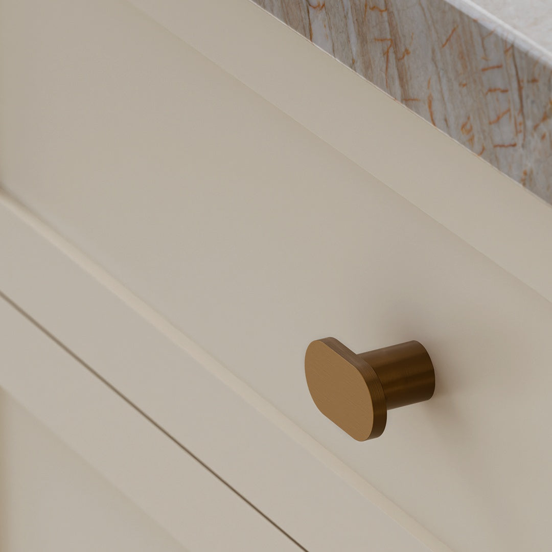 Oppen T-Pull Cabinet Handle in Tiger Bronze - close-up detail view