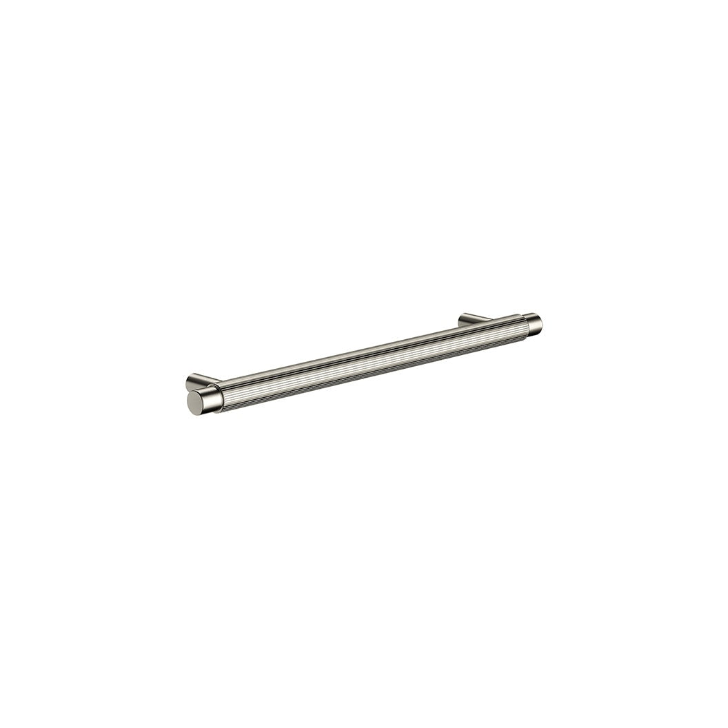 Oppen Round Pull 200mm Cabinet Handle (Linear) in Brushed Nickel - side profile view