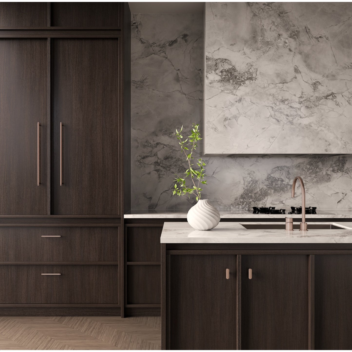 Oppen T-Pull Cabinet Handle (Brushed) - Lustre Bronze