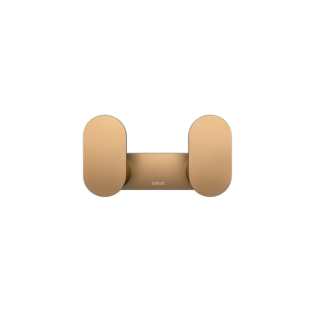 Curvae Double Robe Hook - Lustre Bronze