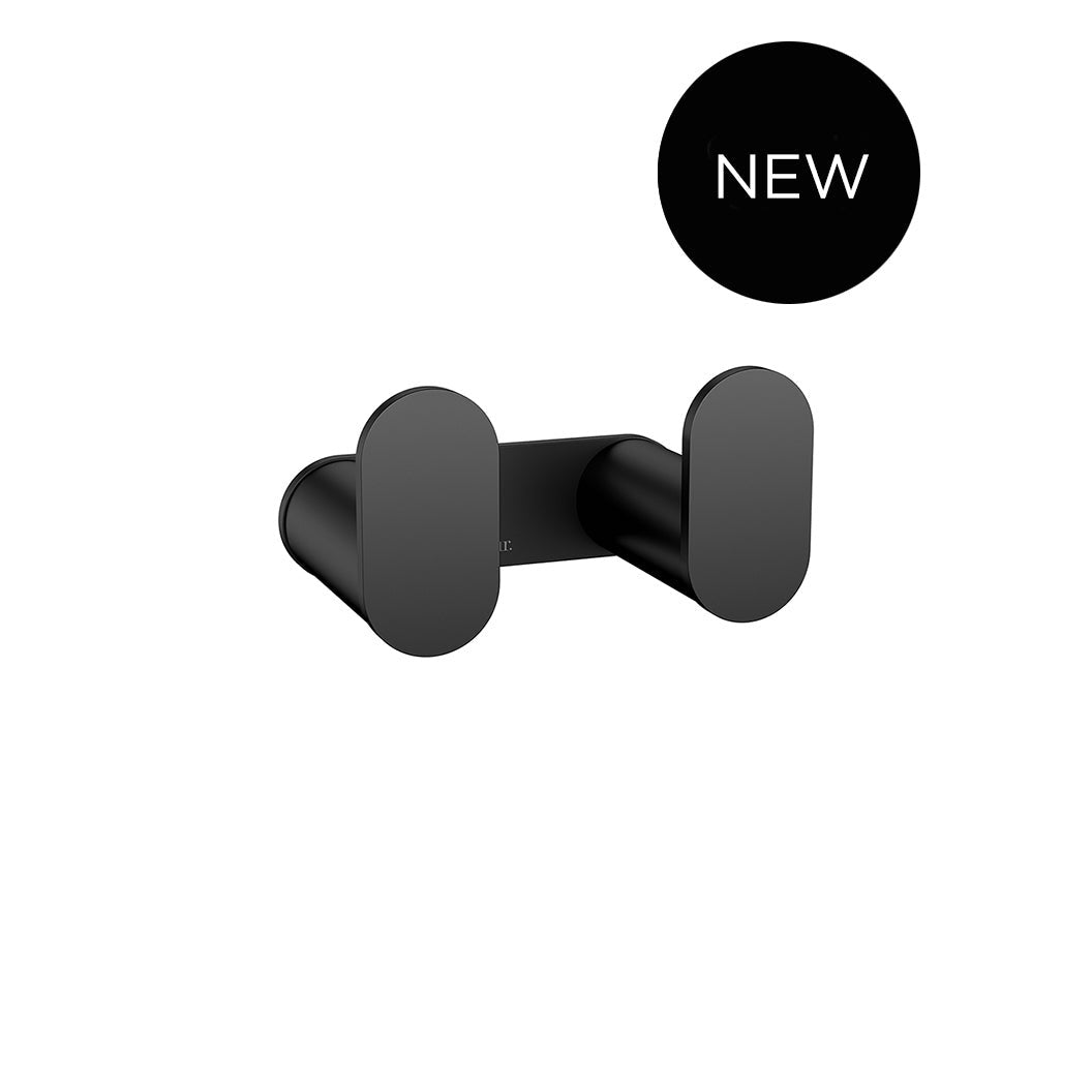 Curvae Double Robe Hook - front view, bathroom accessory