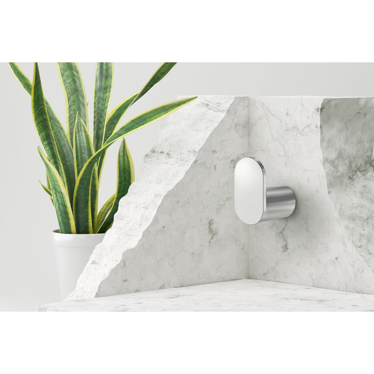 Curvae Single Robe Hook - full product view, bathroom accessory