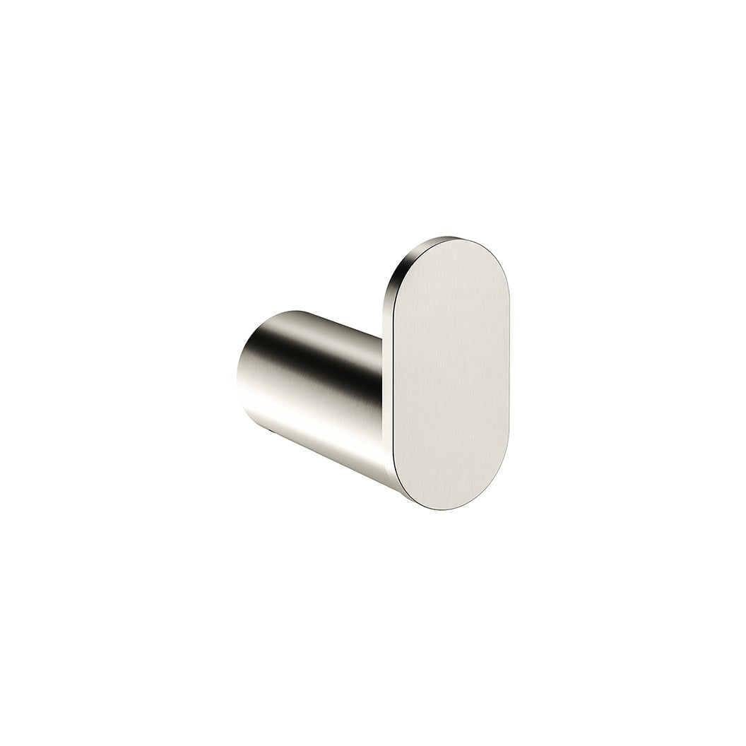 Curvae Single Robe Hook in Brushed Nickel - rear mounting detail