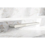 Curvae Double Towel Rail 600mm in Brushed Nickel - side profile view