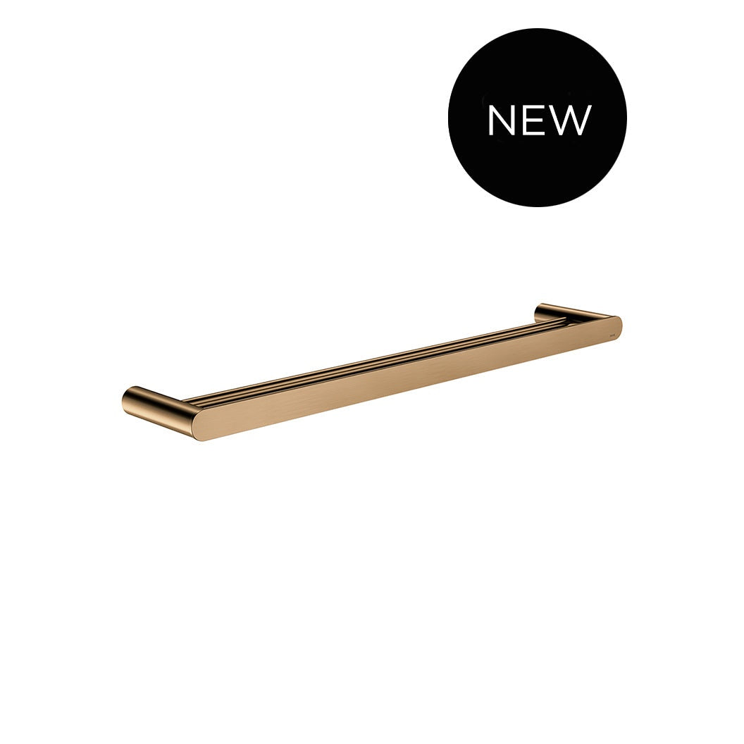 Curvae Double Towel Rail 600mm in Tiger Bronze - full product view
