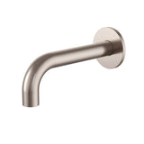 universal round curved spout 170mm in Polished Chrome - finish and profile close-up