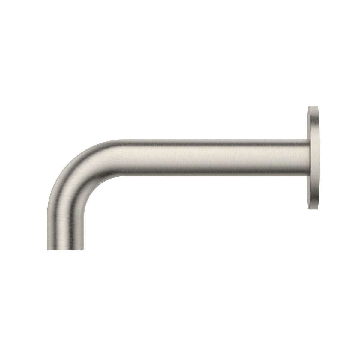 universal round curved spout 170mm in Brushed Nickel - rear mounting detail