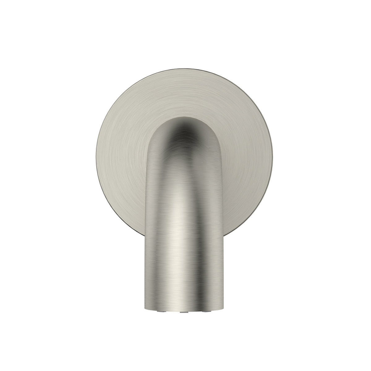 universal round curved spout 170mm in Brushed Nickel - finish and profile close-up