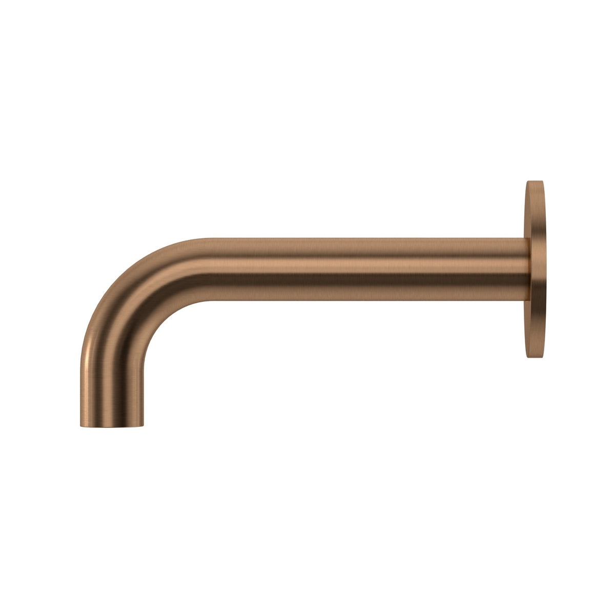 universal round curved spout 170mm in Tiger Bronze - front view