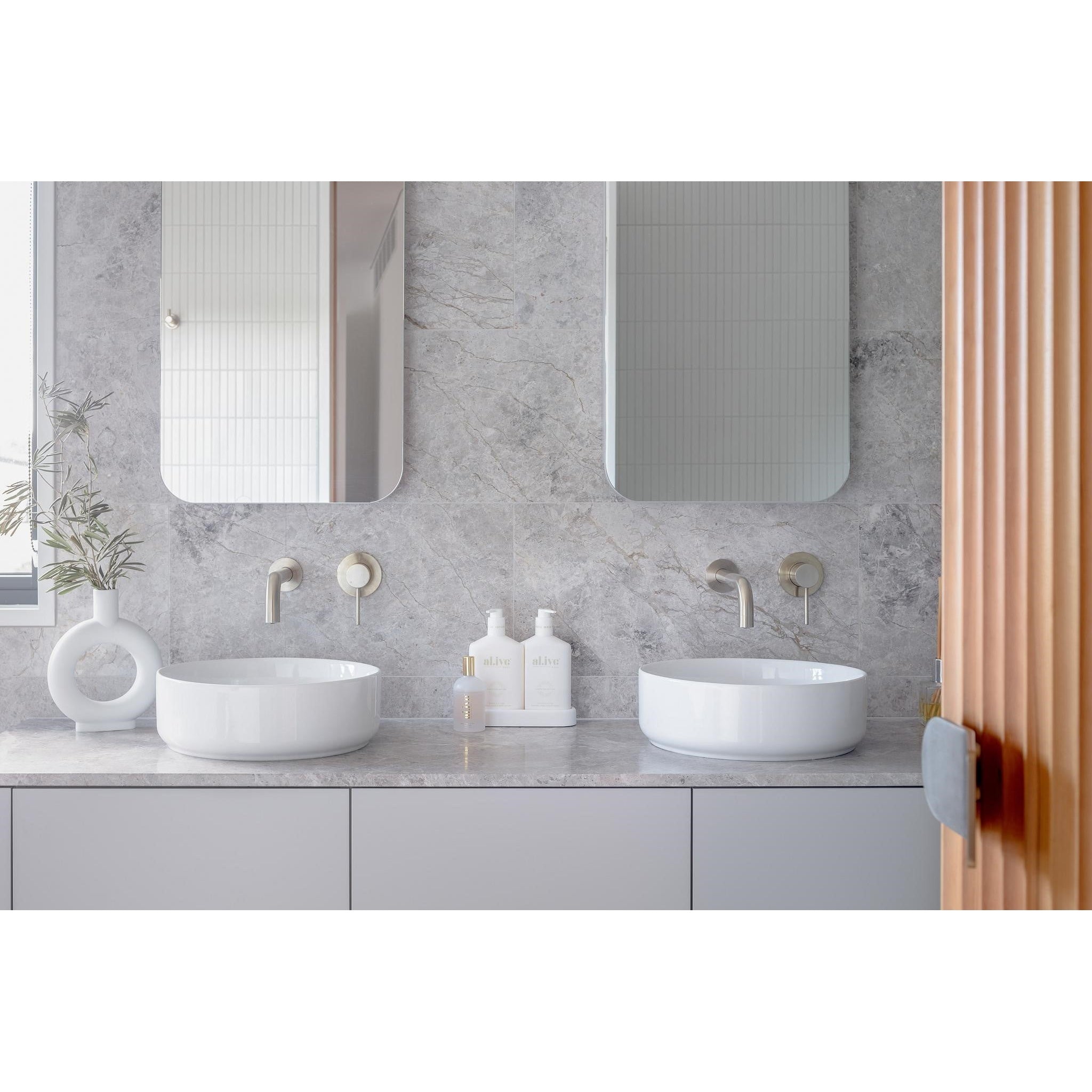 Universal Round Curved Spout - Brushed Nickel
