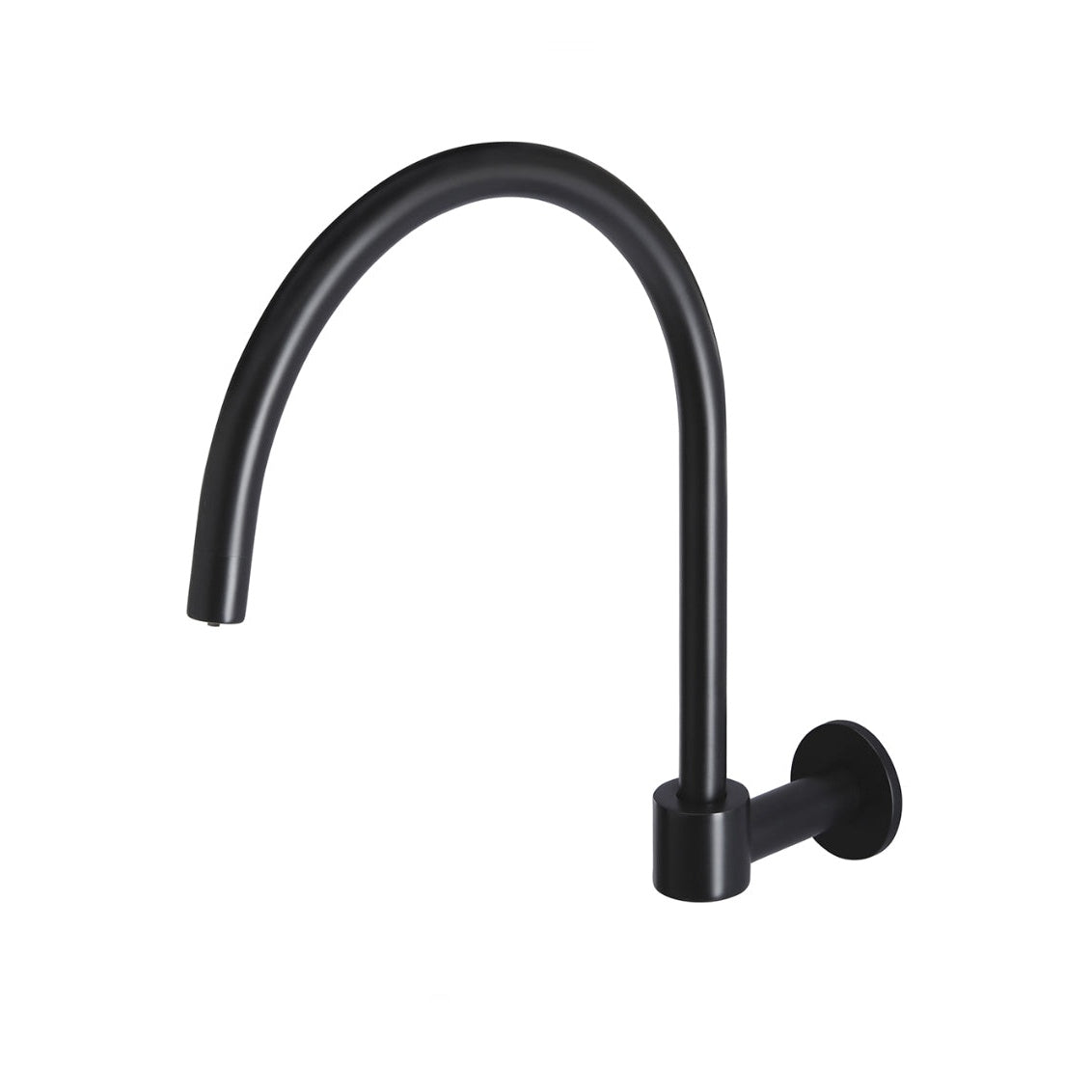 Round High-Rise Swivel Wall Spout - front view, bathroom fixture