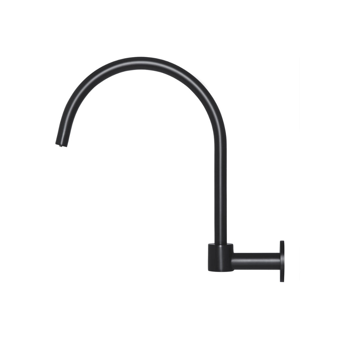 Round High-Rise Swivel Wall Spout - Matte Black