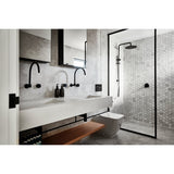 Round High-Rise Swivel Wall Spout - rear mounting detail