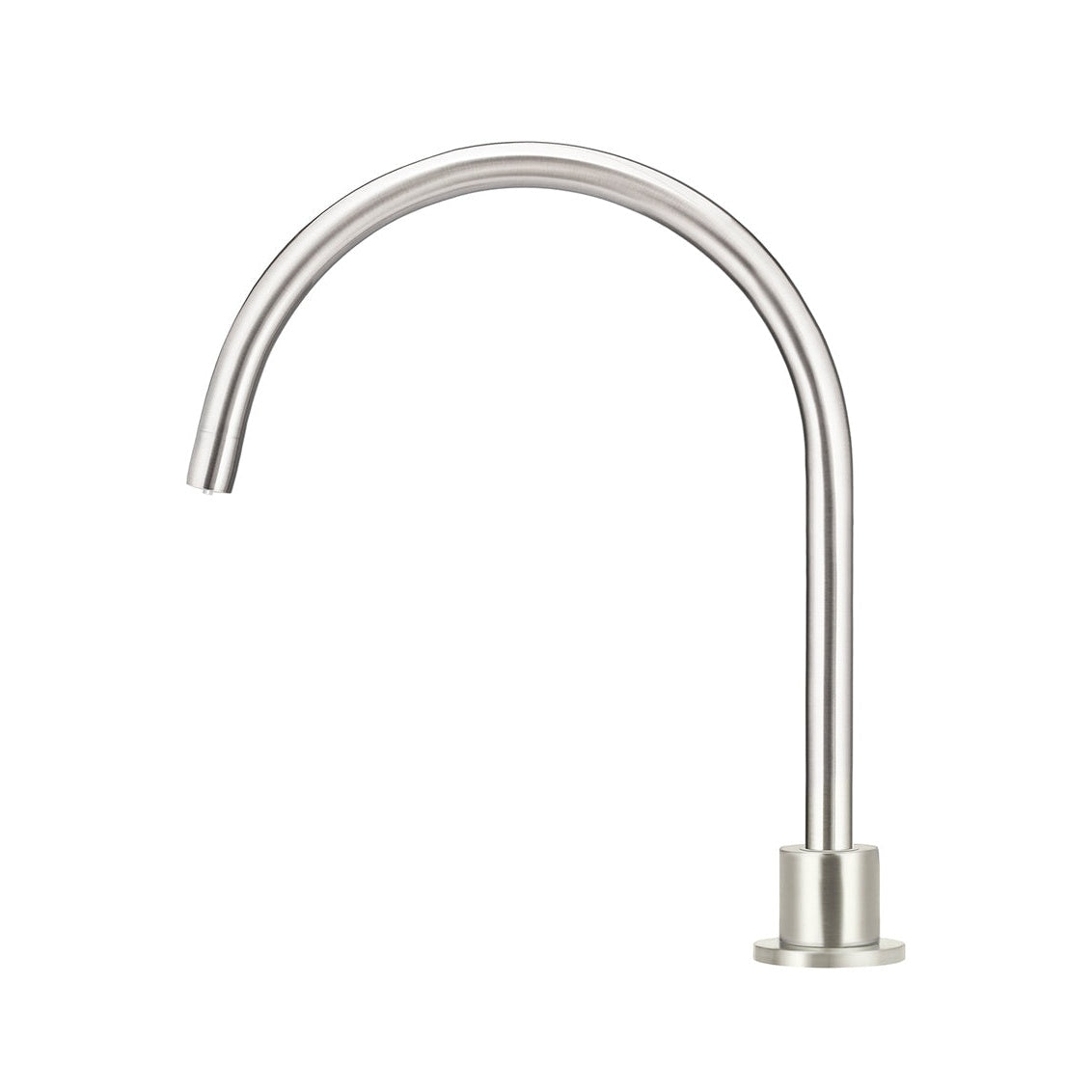 Round High-Rise Swivel Hob Spout in Brushed Nickel - rear mounting detail