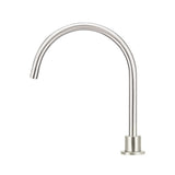Round High-Rise Swivel Hob Spout in Brushed Nickel - rear mounting detail